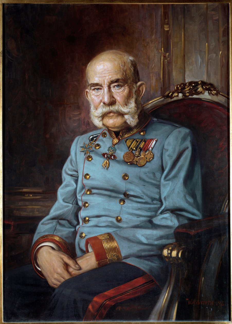 Portrett av keiser Francois Joseph I, i en alder av 85 av Hermann Wassmuth