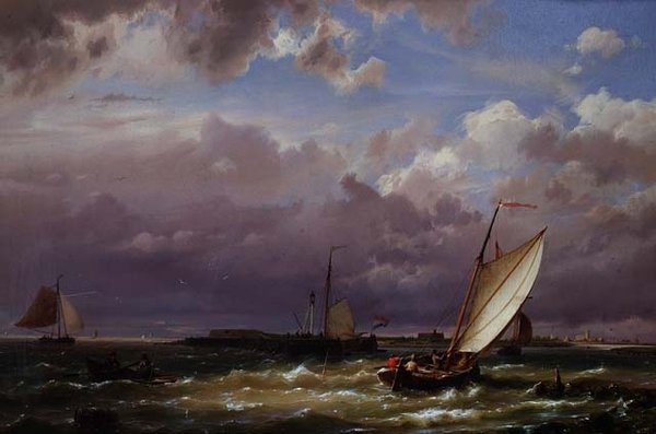 Utenfor Enkhuizen, på Zuider Zee av Hermanus Koekkoek