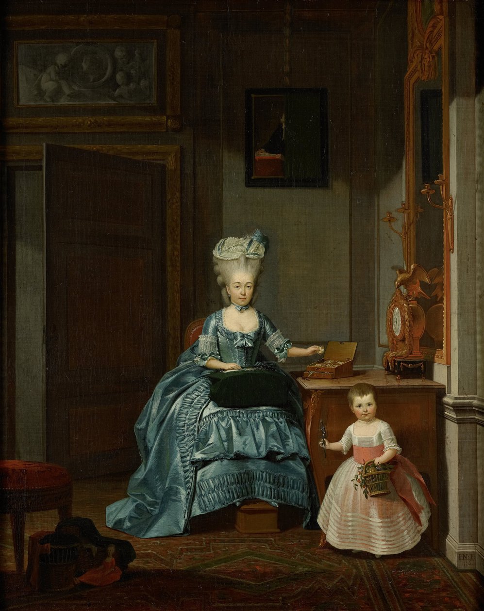 Susanna van Collen født Mogge og hennes datter Susanna Cornelia Mogge (1753-1806). Andre kone til Hendrik Muilman (1743-1812), med datteren Johanna Ferdinanda (1774-1833) fra ekteskapet med Ferdinand van Collen (1741-73) av Hermanus Numan