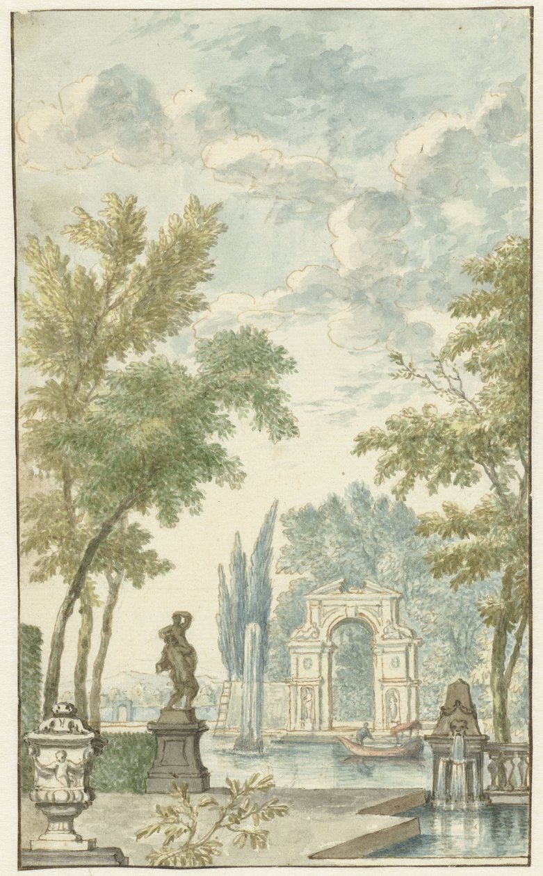 Hage med vannfunksjon av Hermanus Petrus Schouten (possibly)