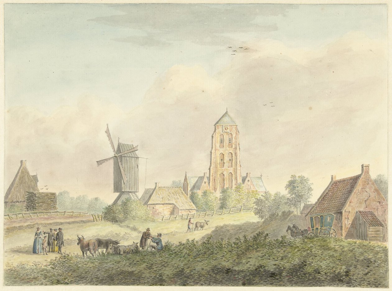 Kirken til landsbyen Westkapelle i Zeeland av Hermanus Petrus Schouten