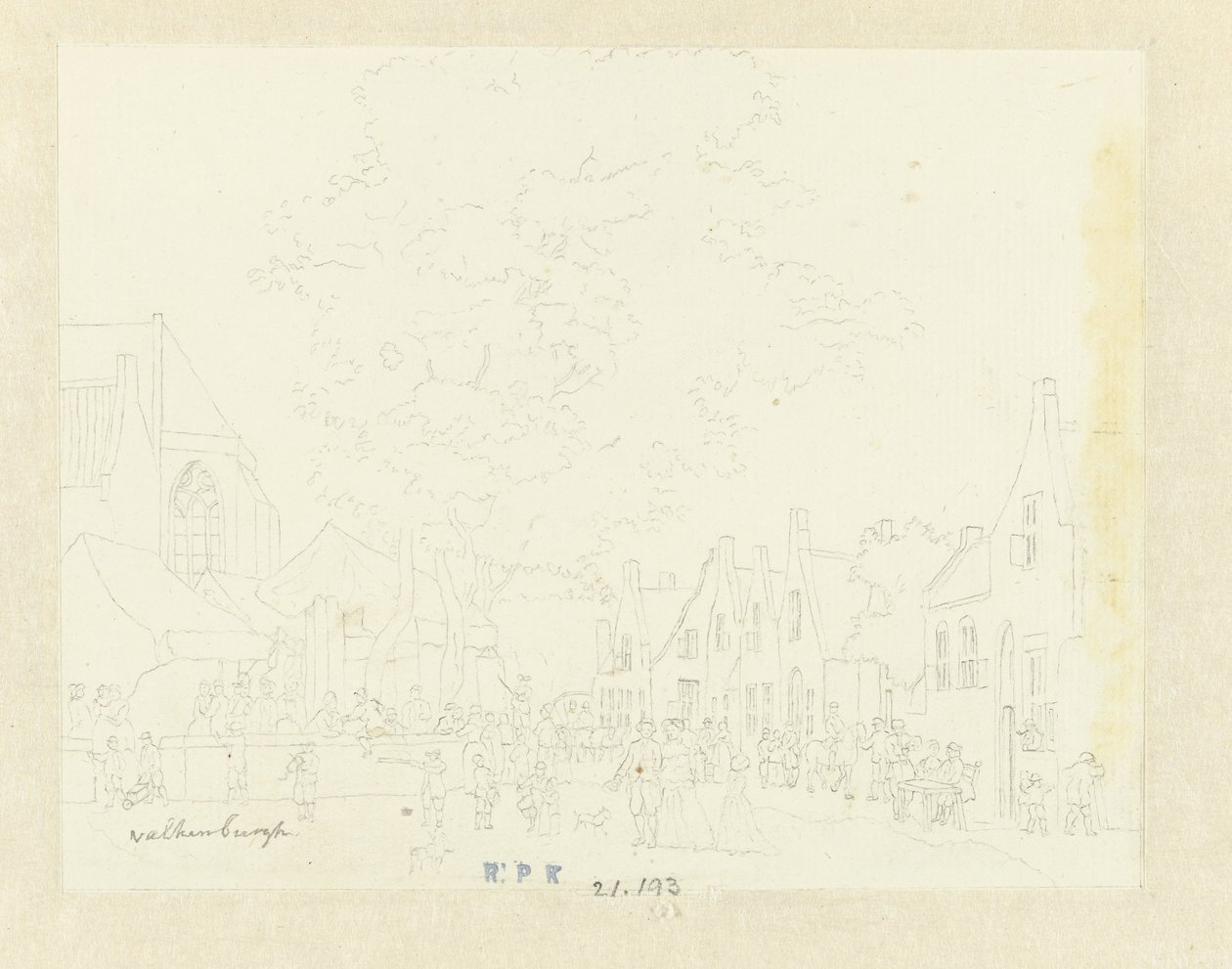 Marked i landsbyen Valkenburg av Hermanus Petrus Schouten