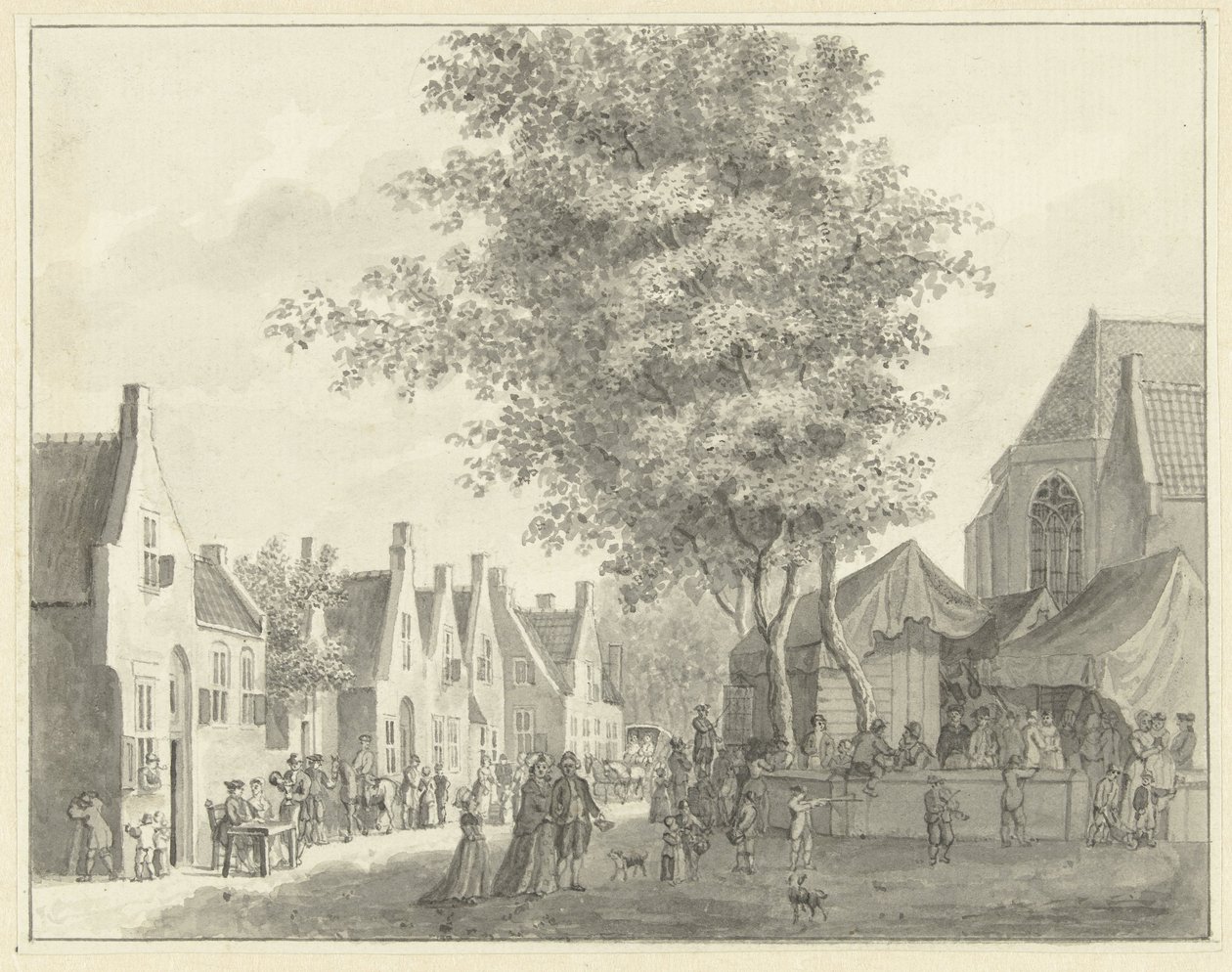 Marked i landsbyen Valkenburg av Hermanus Petrus Schouten