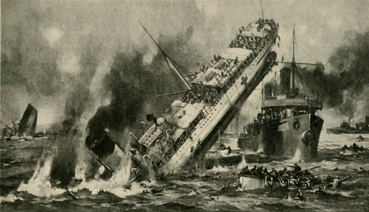 Anglias forlis, første verdenskrig, 17. november 1915, c1920. av Hermanus Willem Koekkoek