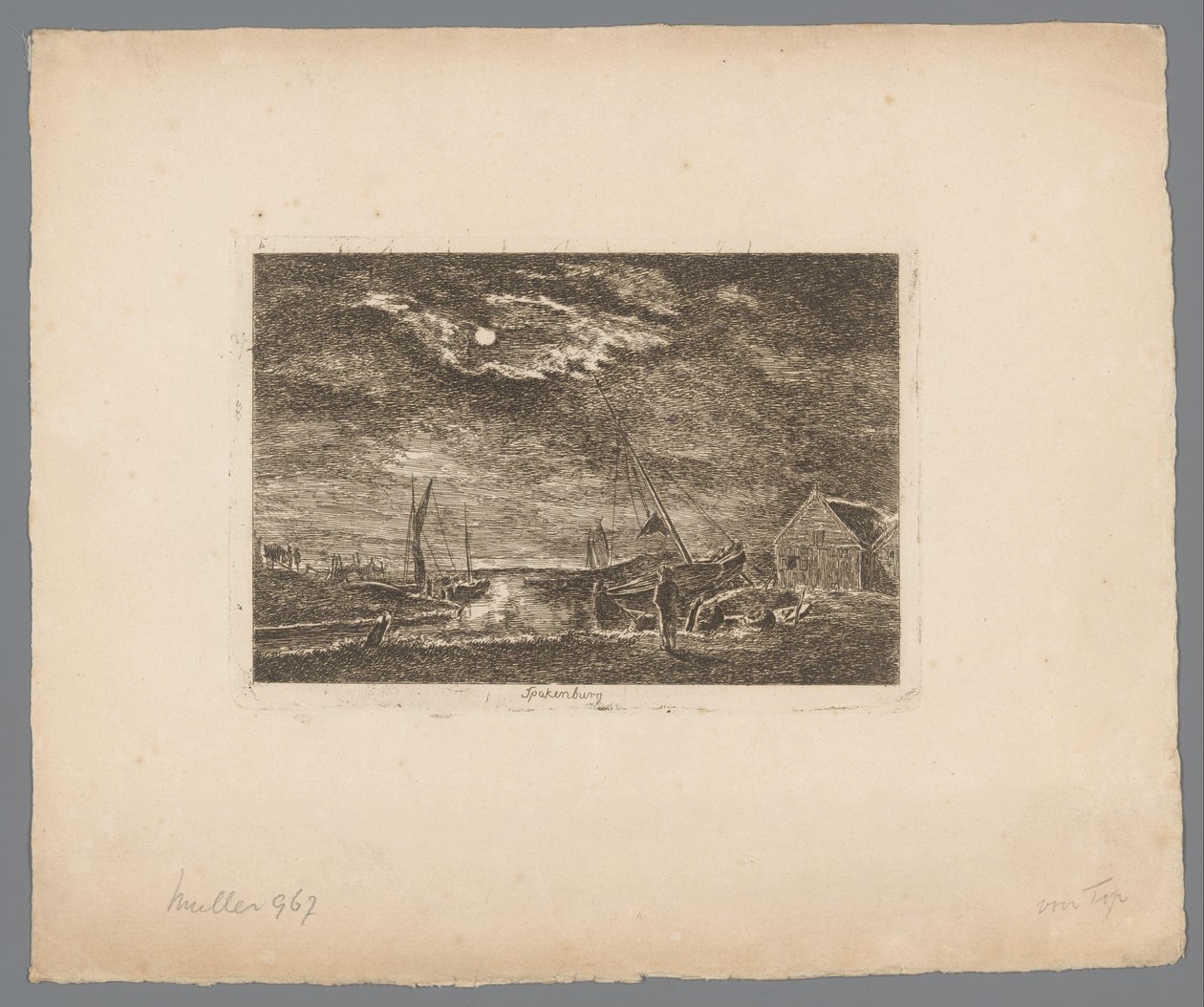 Utsikt over Spakenburg Spakenburg (tittel på objekt) Visende landskap (serietittel) av Hermanus van Brussel
