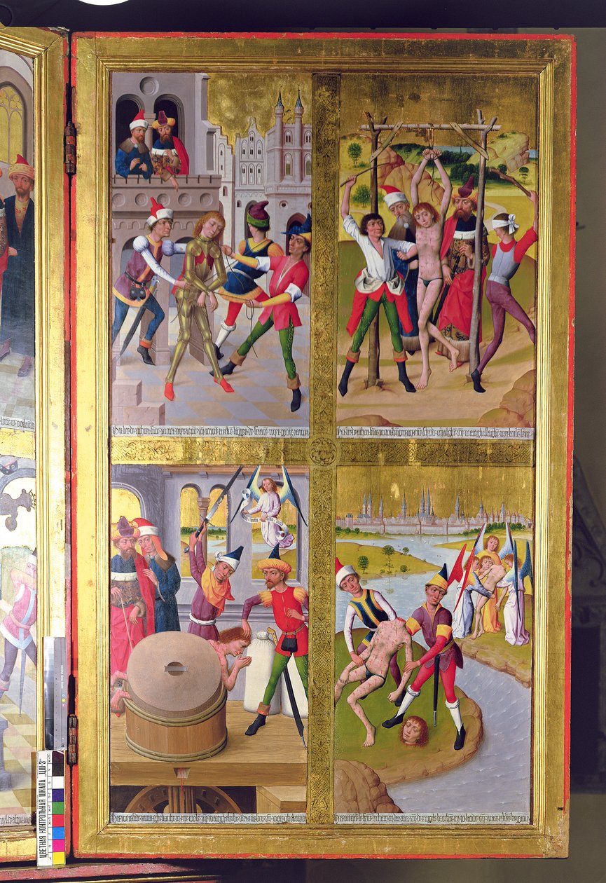 Scener fra St. Victors liv fra den indre delen av den høyre ytre fløyen til det tidligere hovedalteret i St. Nicholass Church, 1481 (tempera på panel) av Hermen Rode
