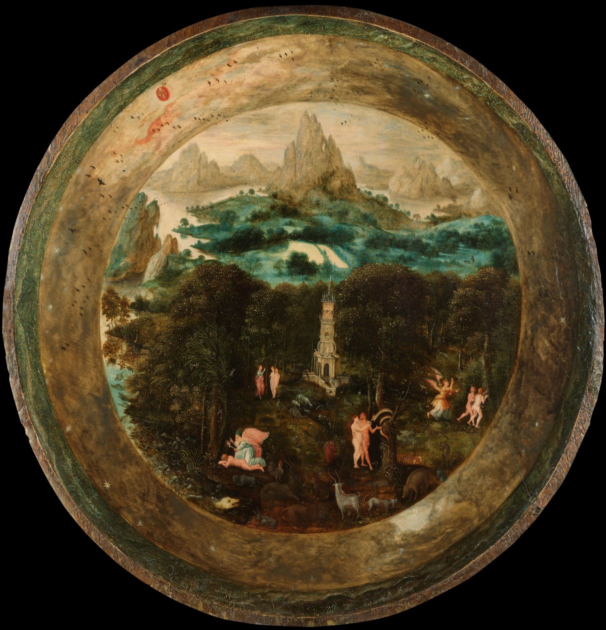 Paradise, ca. 1541-50 (olje på panel) av Herri met de (c.1510 p.1550) Bles