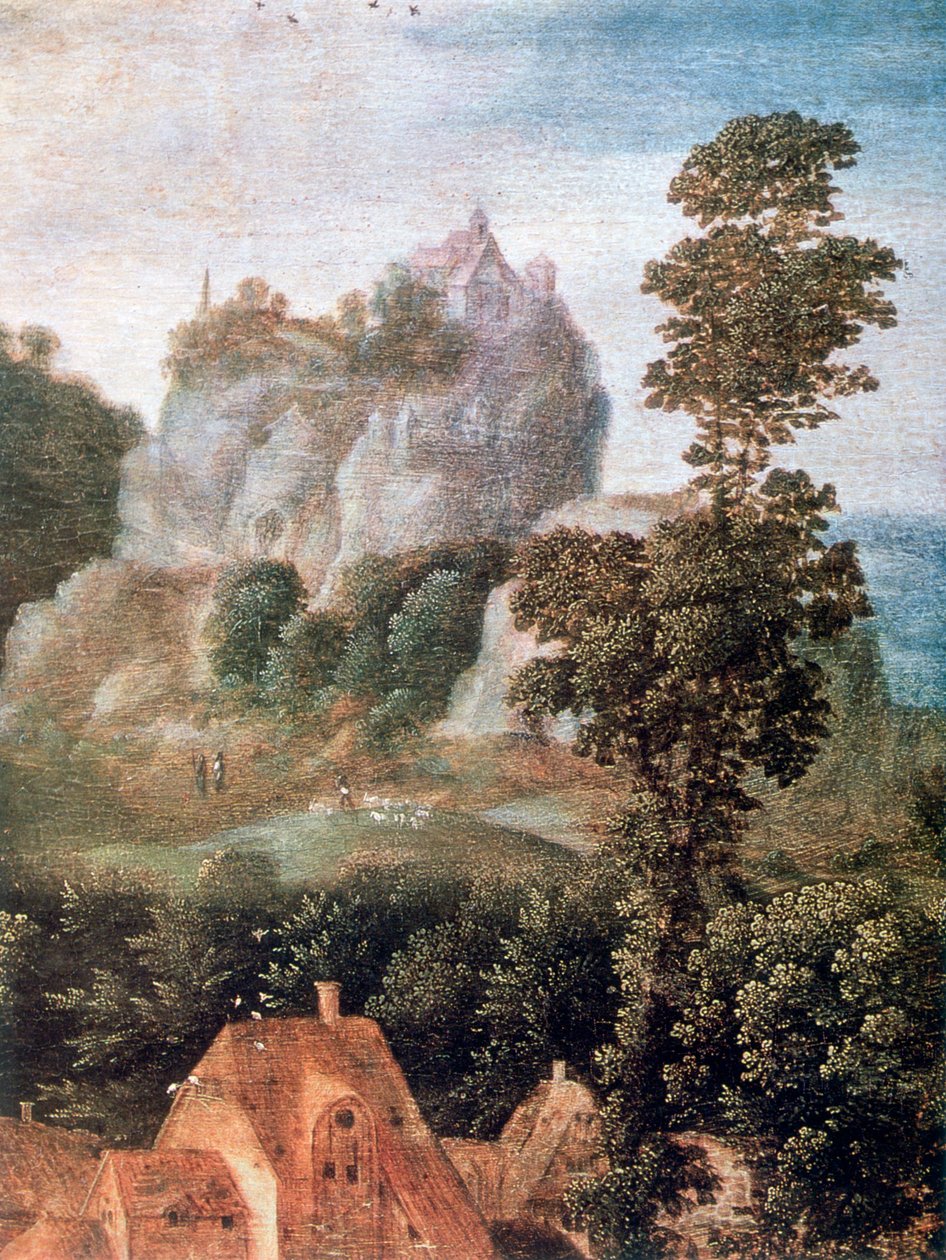 Fly til Egypt, detalj, c1530-1550. av Herri met de Bles