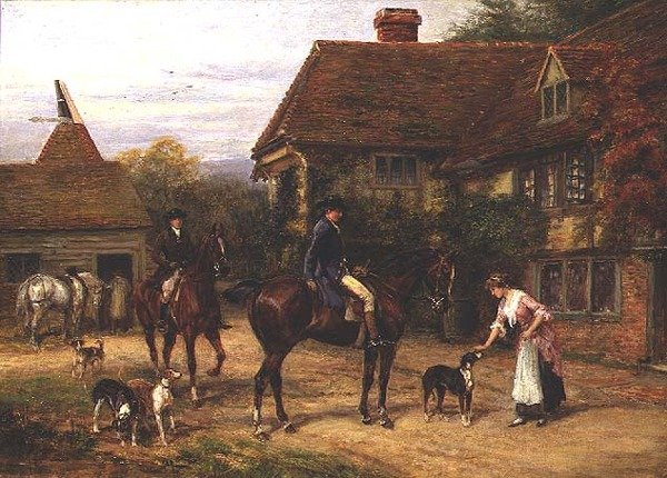 A Morning Call (olje på lerret) av Heywood Hardy