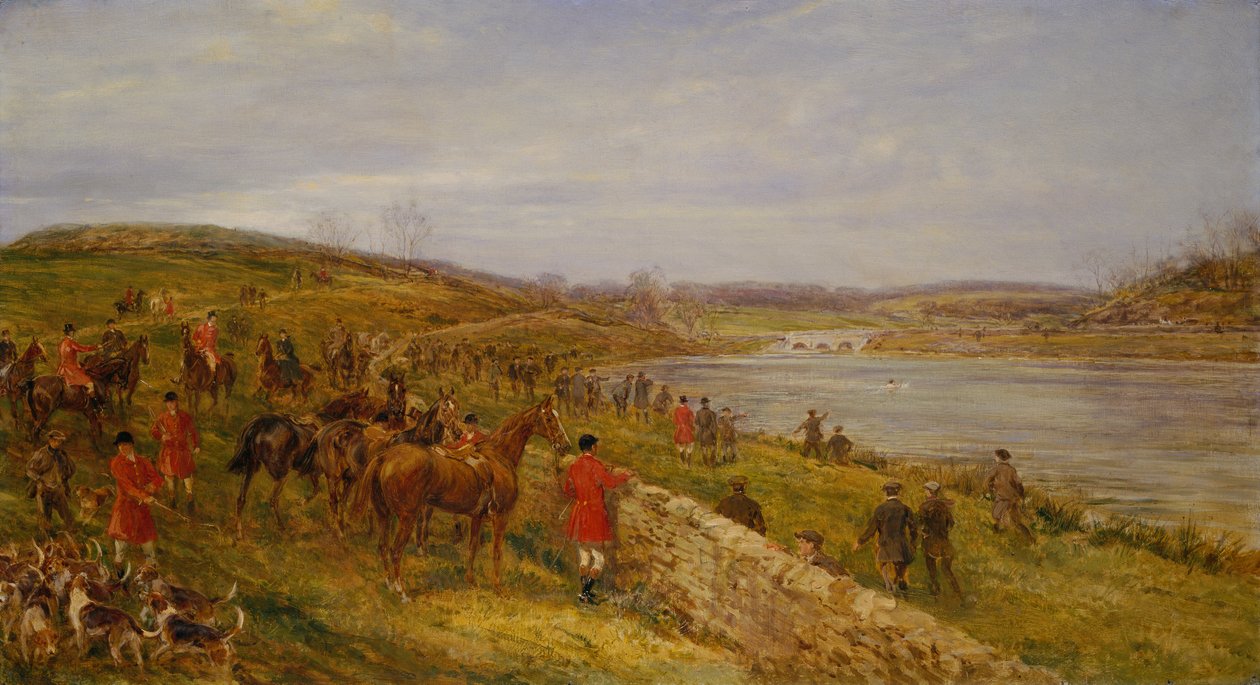 En scene som skjedde ved Lesser Crybrook Reservoir (olje) av Heywood Hardy
