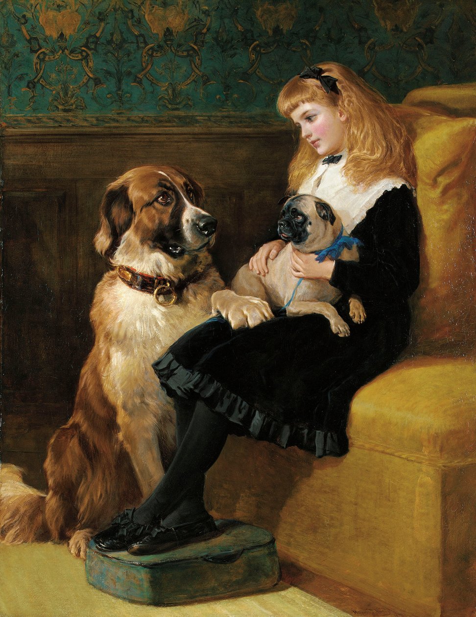 Hennes eneste lekekamerater, 1870 av Heywood Hardy