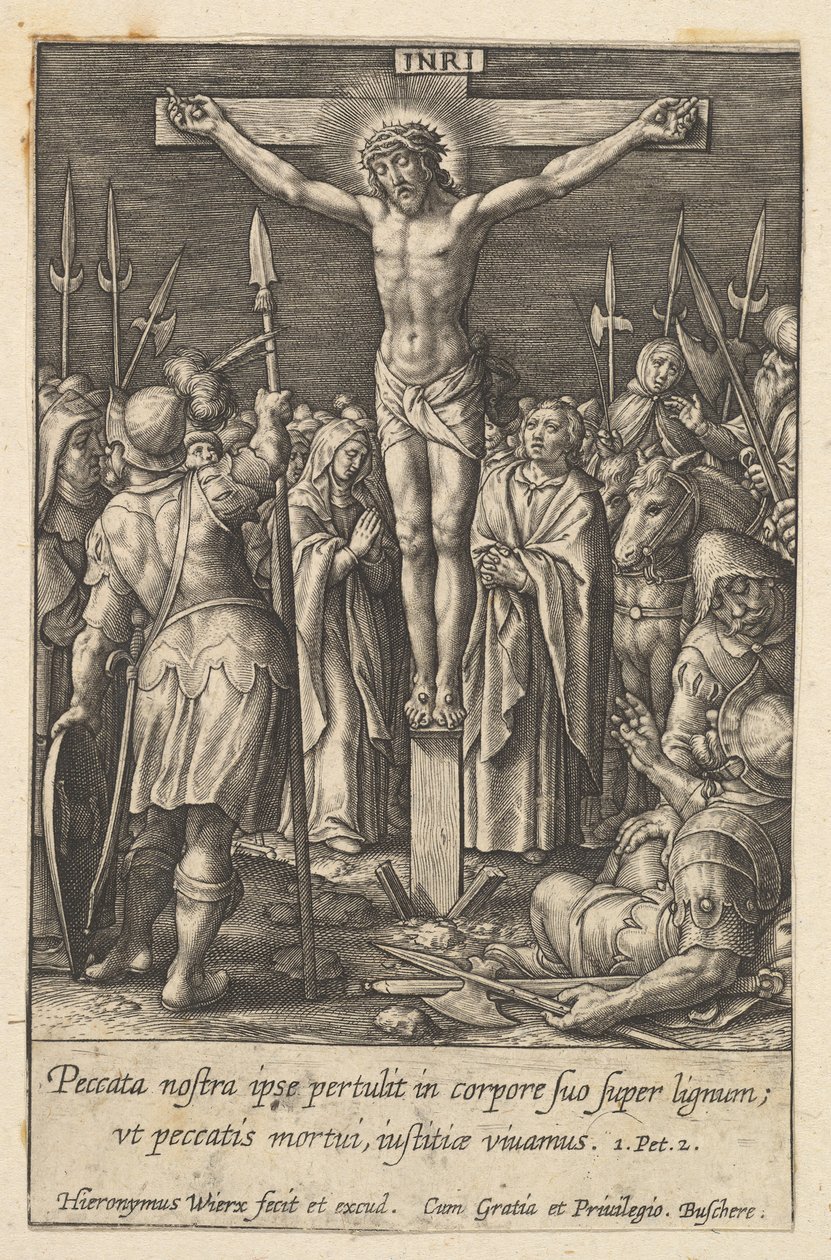 Kristus korsfestet, før 1619. av Hieronymous Wierix
