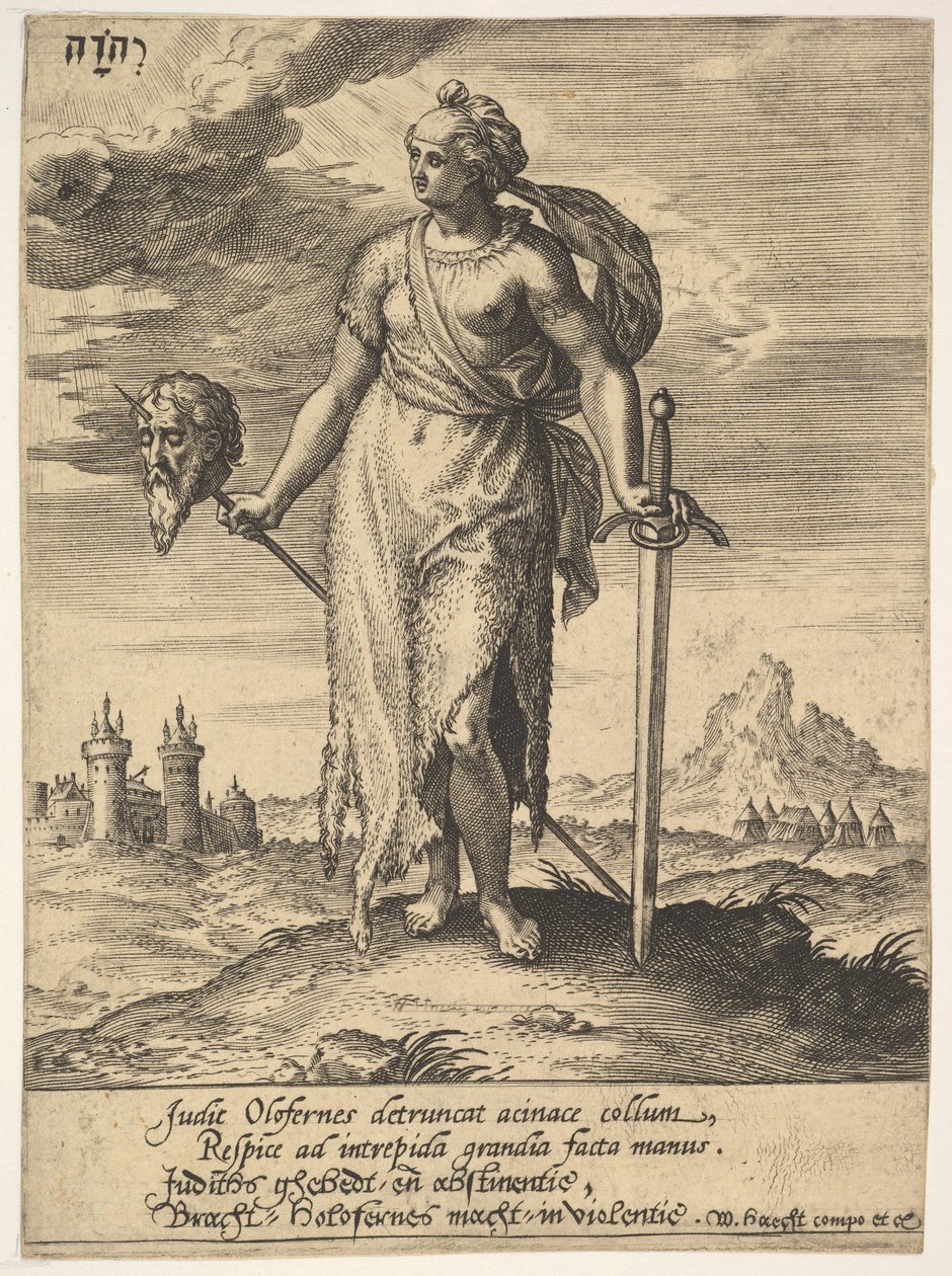 Judith, fra Willem van Haecht, Tyrannorum proemia, 1578, 1578. av Hieronymous Wierix