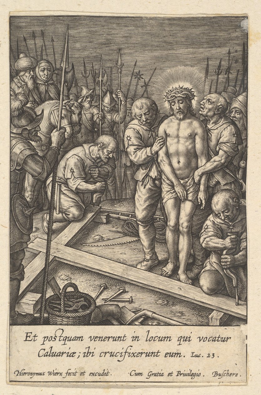 Korsets forberedelse, før 1619. av Hieronymous Wierix
