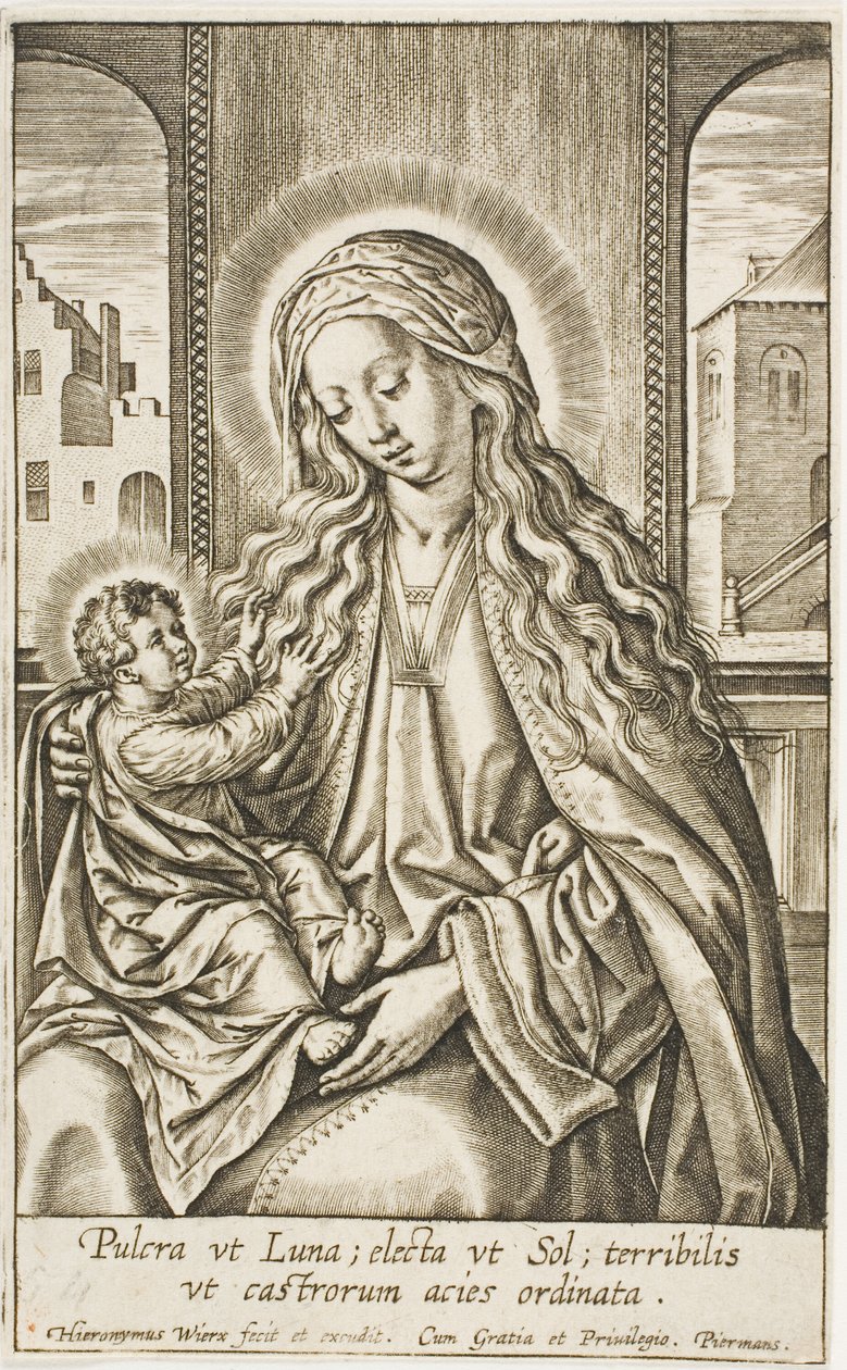 Jomfru Maria og barnet av Hieronymous Wierix