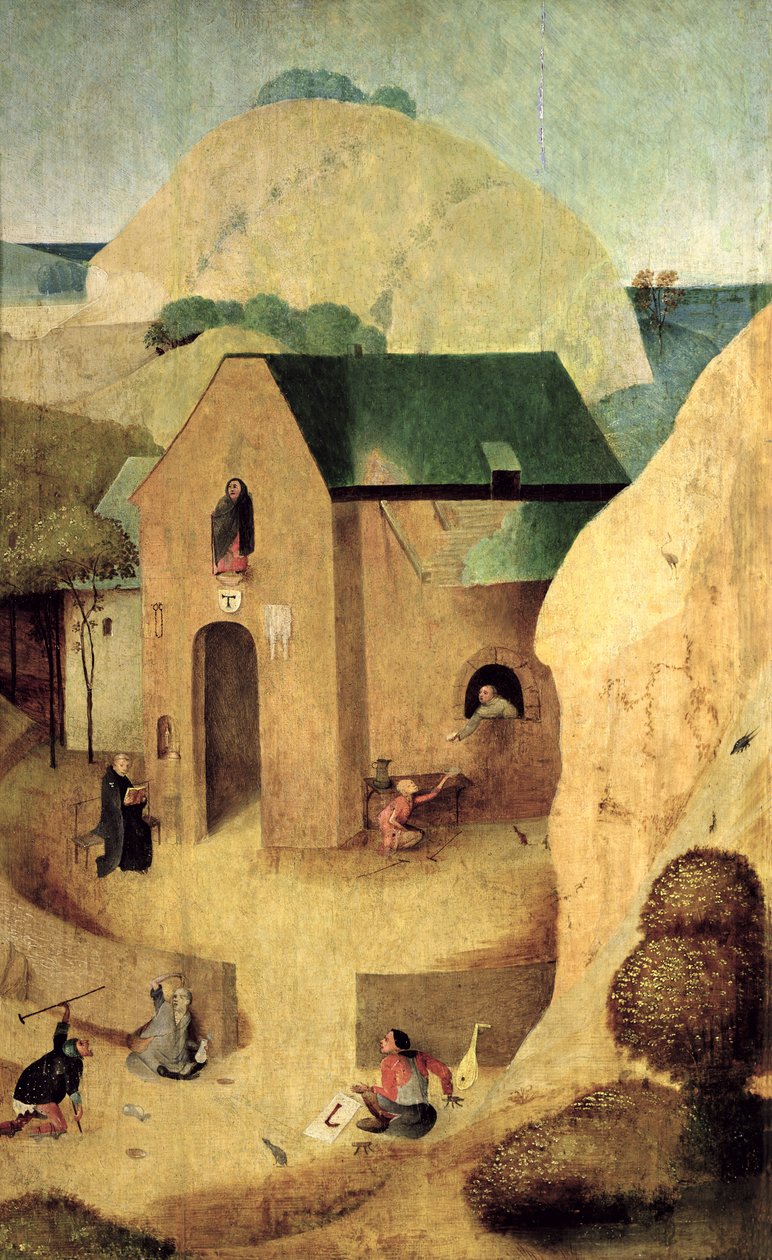 Et Antonian Priory (revers av 28165) av Hieronymus Bosch