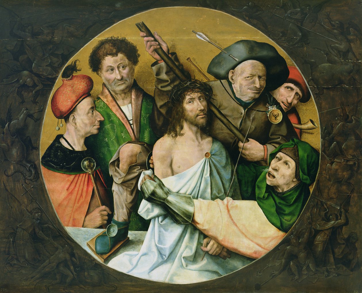 Kristus kronet med torner, 1510 av Hieronymus Bosch