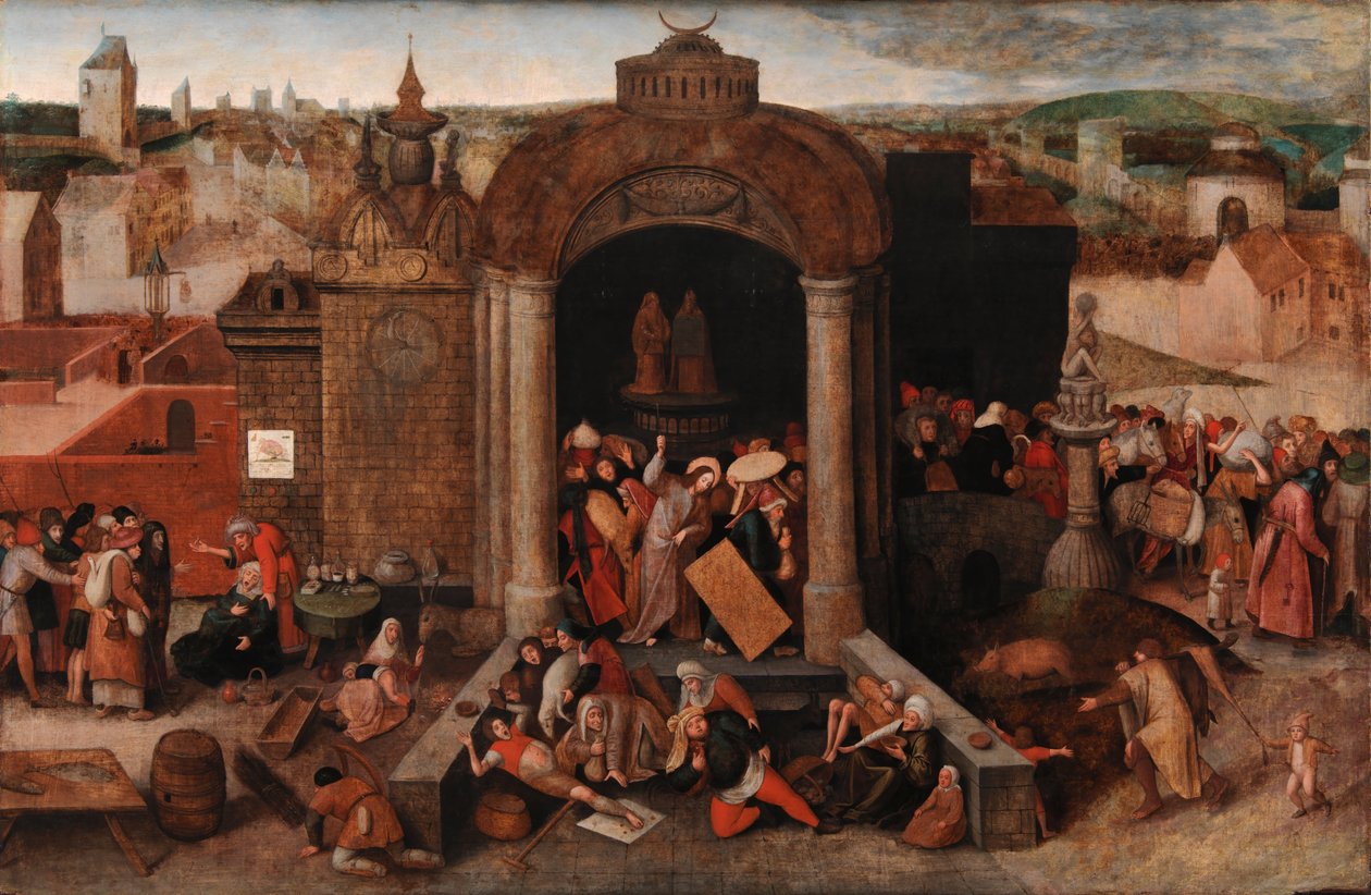 Kristus som driver handelsmennene fra templet av Hieronymus Bosch
