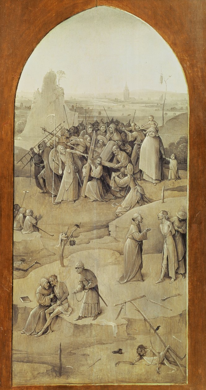 Kristus på veien til Golgata, fra Triptych Fristelsen til St. Anthony (utenfor høyre panel) (se også 821, 35965, 44162, 59834 og 67838) av Hieronymus Bosch