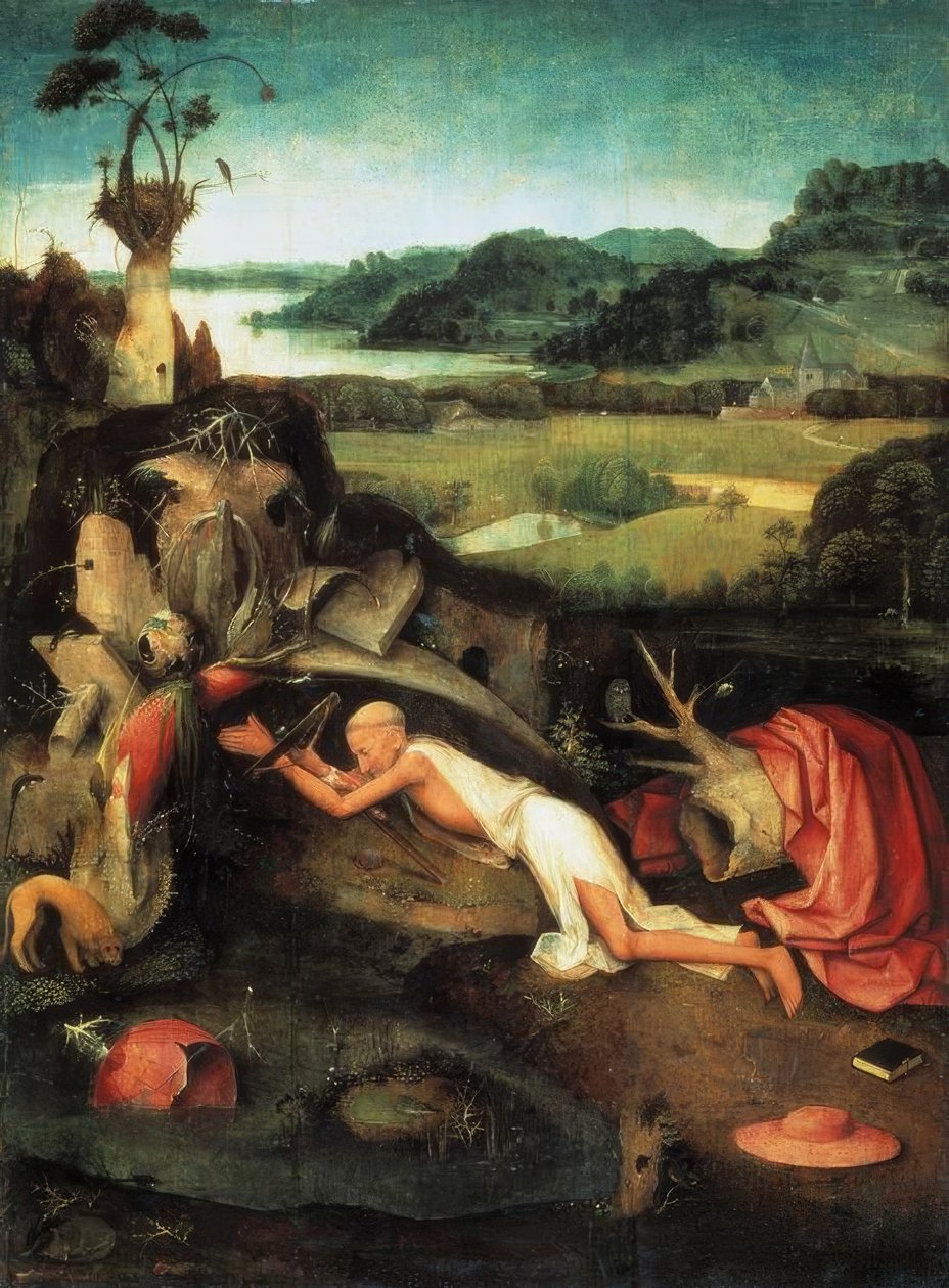 Den hellige Hieronymus i bønn av Hieronymus Bosch