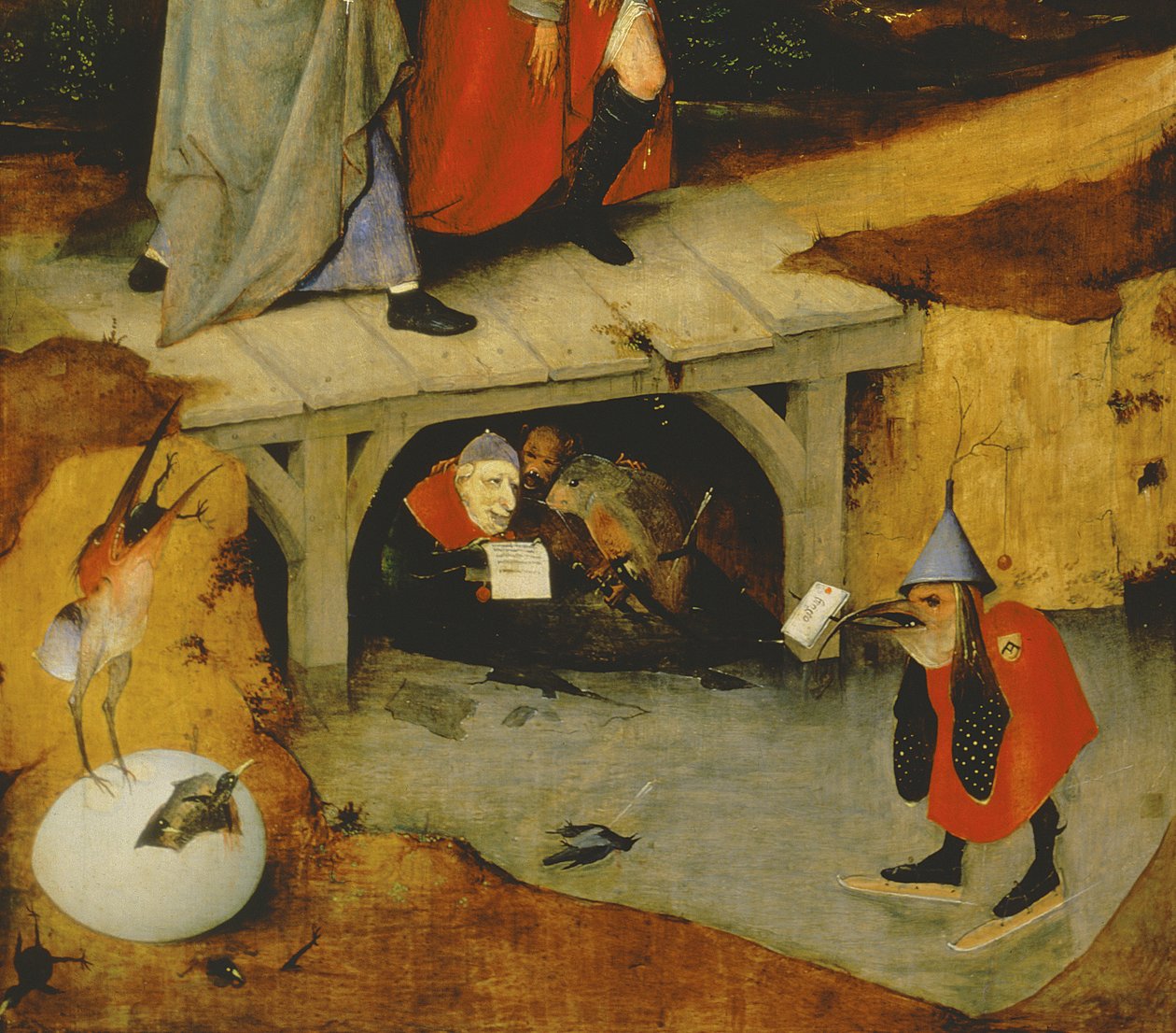 Detalj fra sentralpanelet til Temptation of St. Anthony (detalj av 44162) av Hieronymus Bosch