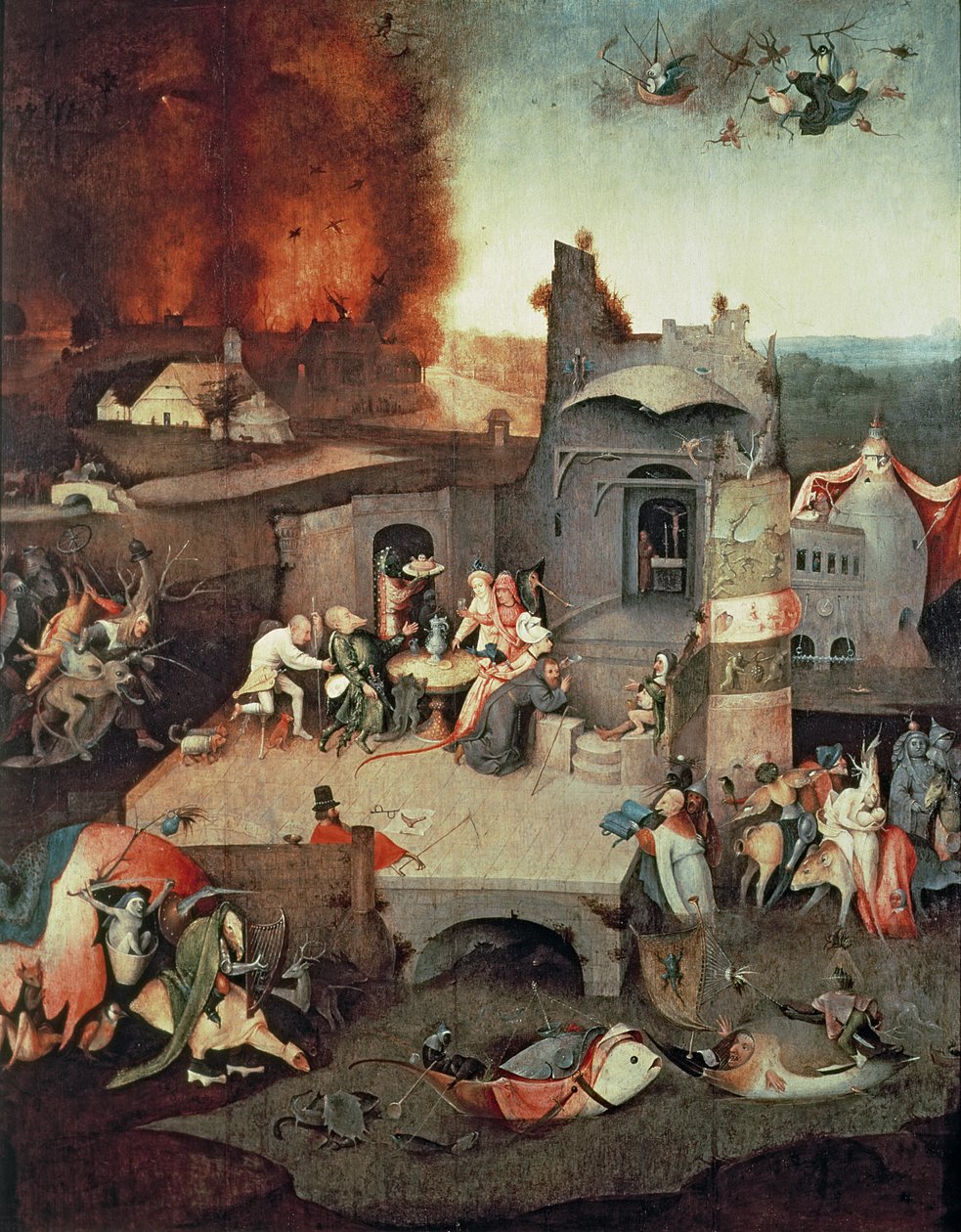Sankt Antonius fristelse, ca. 1500 av Hieronymus Bosch