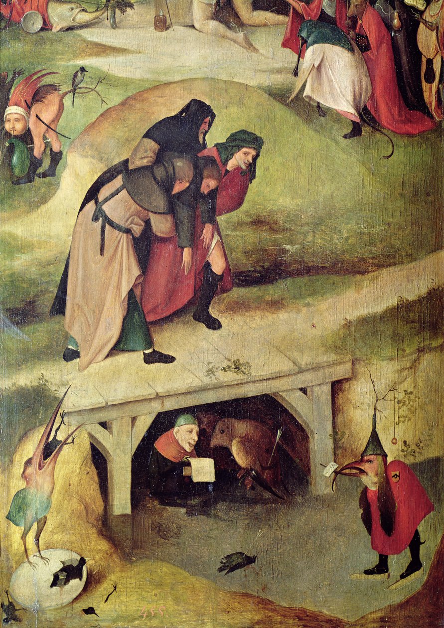 Temptation of St. Anthony, detalj fra venstre panel av triptyken av Hieronymus Bosch