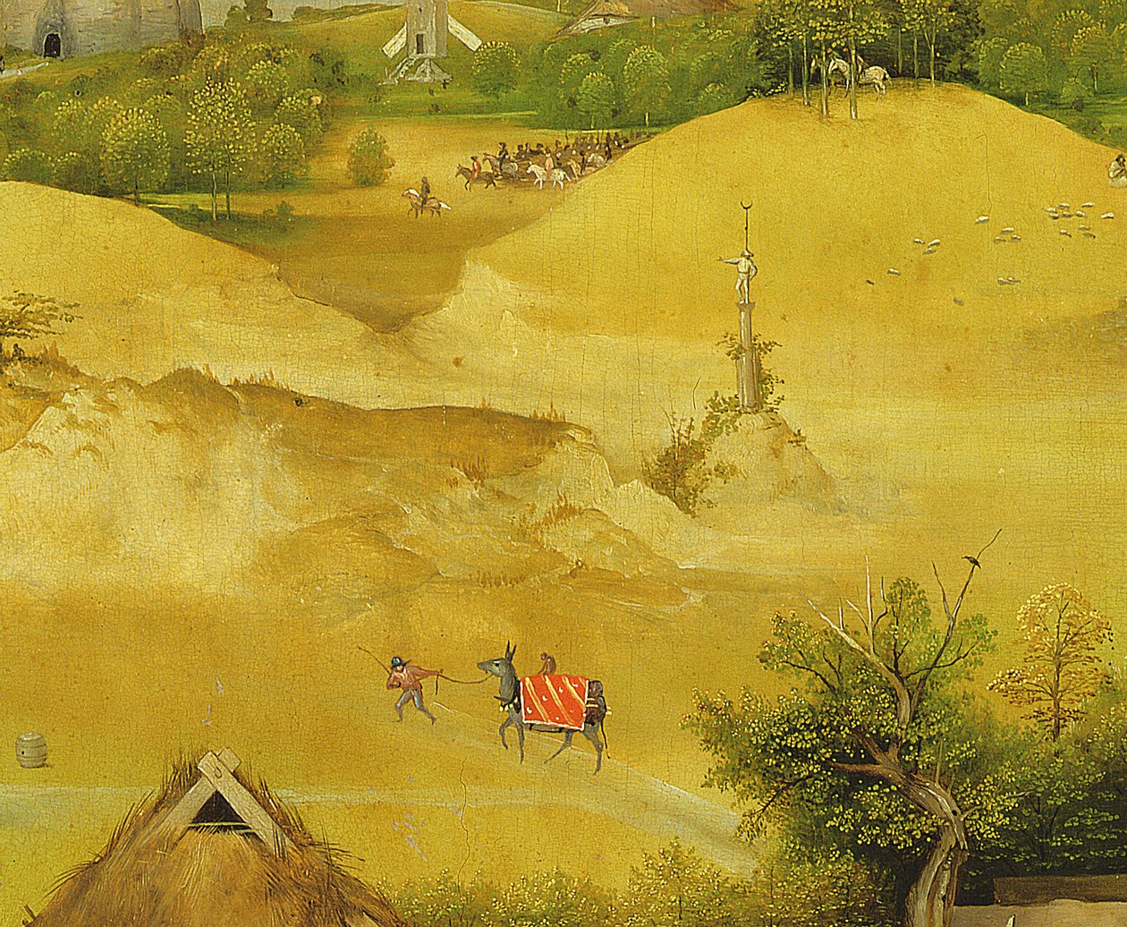 The Adoration of the Magi, detalj av bakgrunnsfigurer, 1510 olje på panel detalj av 3427 av Hieronymus Bosch