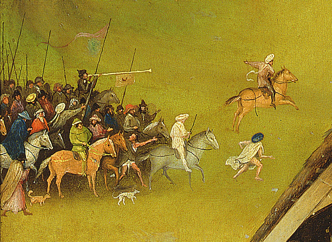 The Adoration of the Magi, detalj av bakgrunnen, 1510 (detalj av 3427) av Hieronymus Bosch