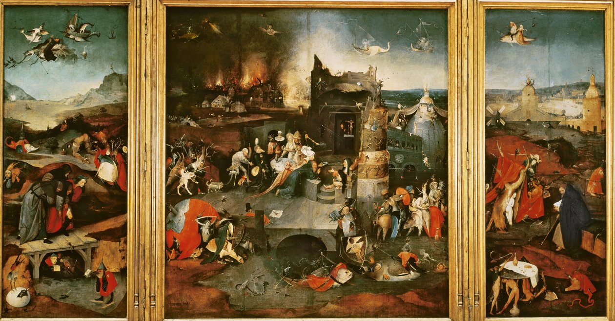 Triptych: The Temptation of St. Anthony av Hieronymus Bosch