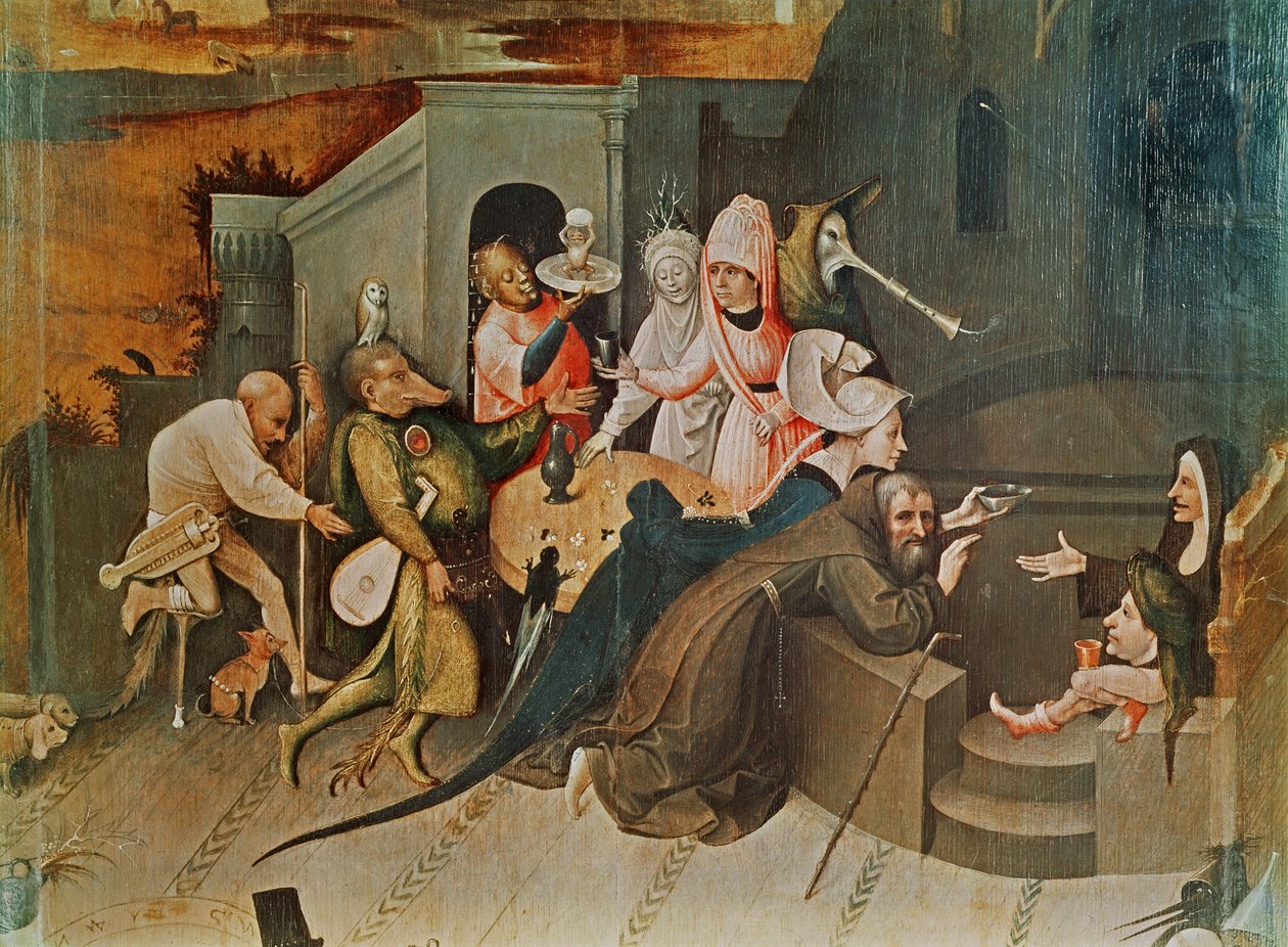 Triptych of the Temptation of St. Anthony, detalj av sentralpanelet av Hieronymus Bosch