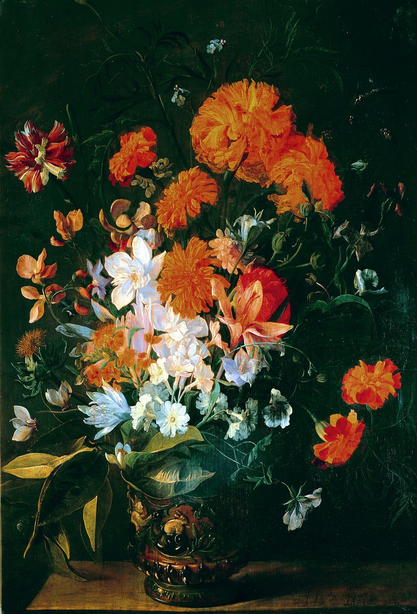 Vase med blomster av Hieronymus the Elder Galle