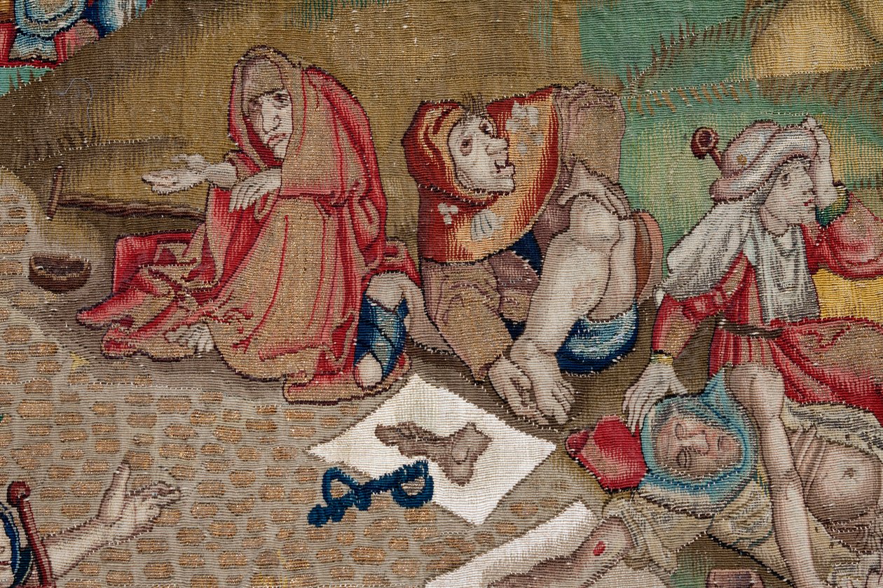 Tapetet inspirert av verkene til Hieronymus Bosch, ca. 1560 (gull, sølv, silke og ull) av Hieronymus (after) Bosch