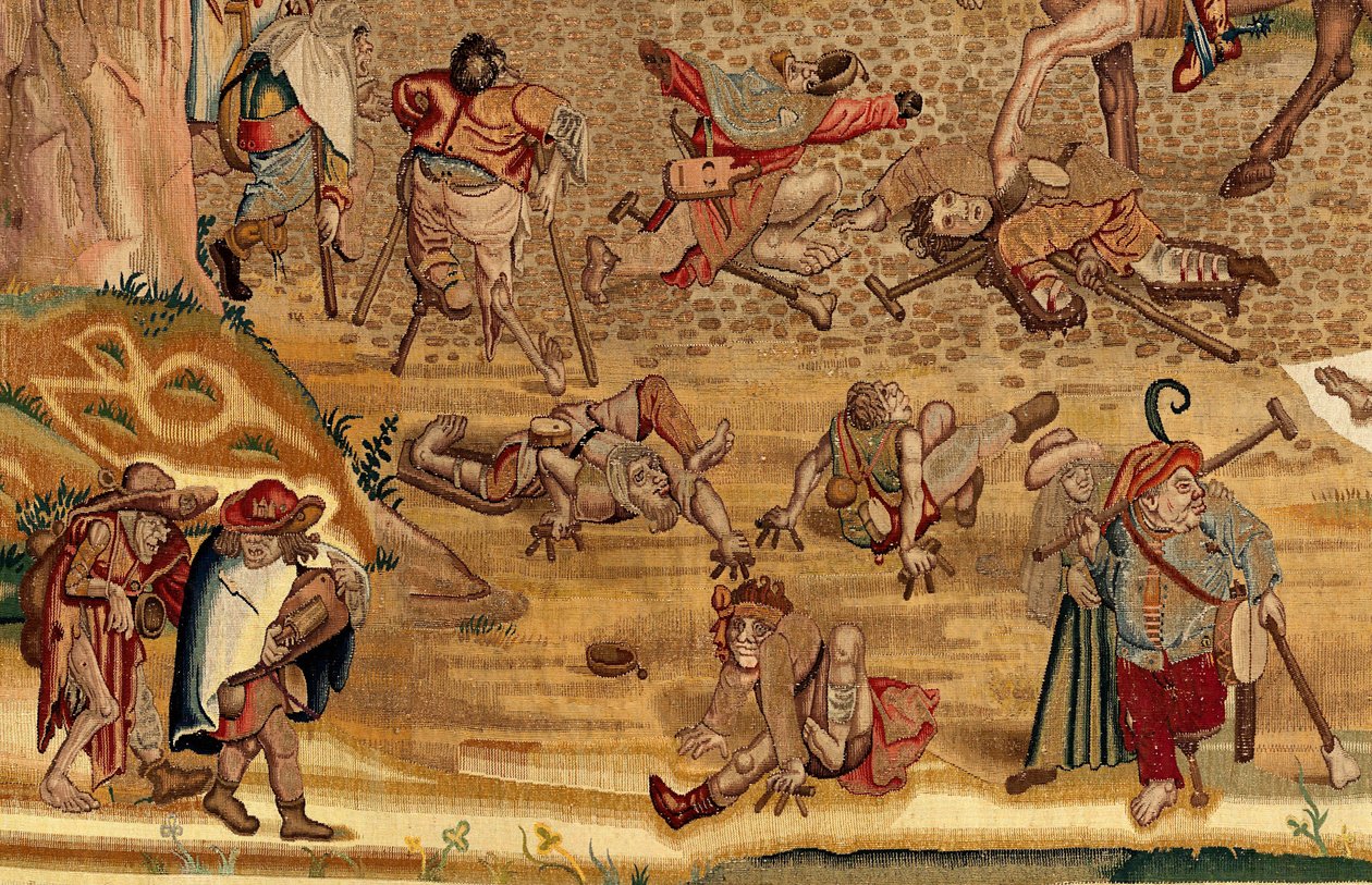 Tapetet inspirert av verkene til Hieronymus Bosch, ca. 1560 (gull, sølv, silke og ull) av Hieronymus (after) Bosch