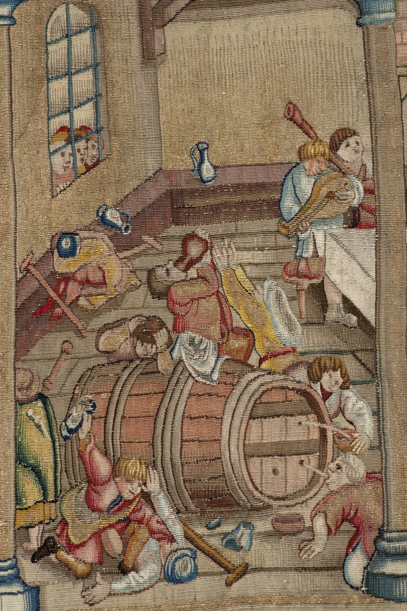 Tapetet inspirert av verkene til Hieronymus Bosch, ca. 1560 (gull, sølv, silke og ull) av Hieronymus (after) Bosch