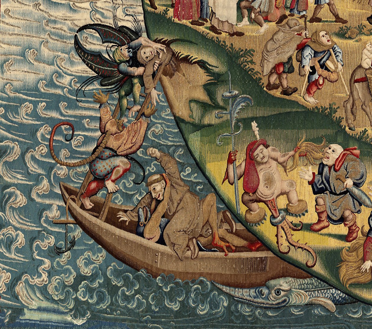 Tapetet inspirert av verkene til Hieronymus Bosch, ca. 1560 (gull, sølv, silke og ull) av Hieronymus (after) Bosch