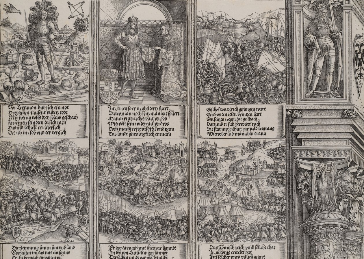 Trolovelsen til Mary of Burgundy, Young Maximilian, Kampen for den burgundiske suksessen..., 1515. av Hieronymus Andreae