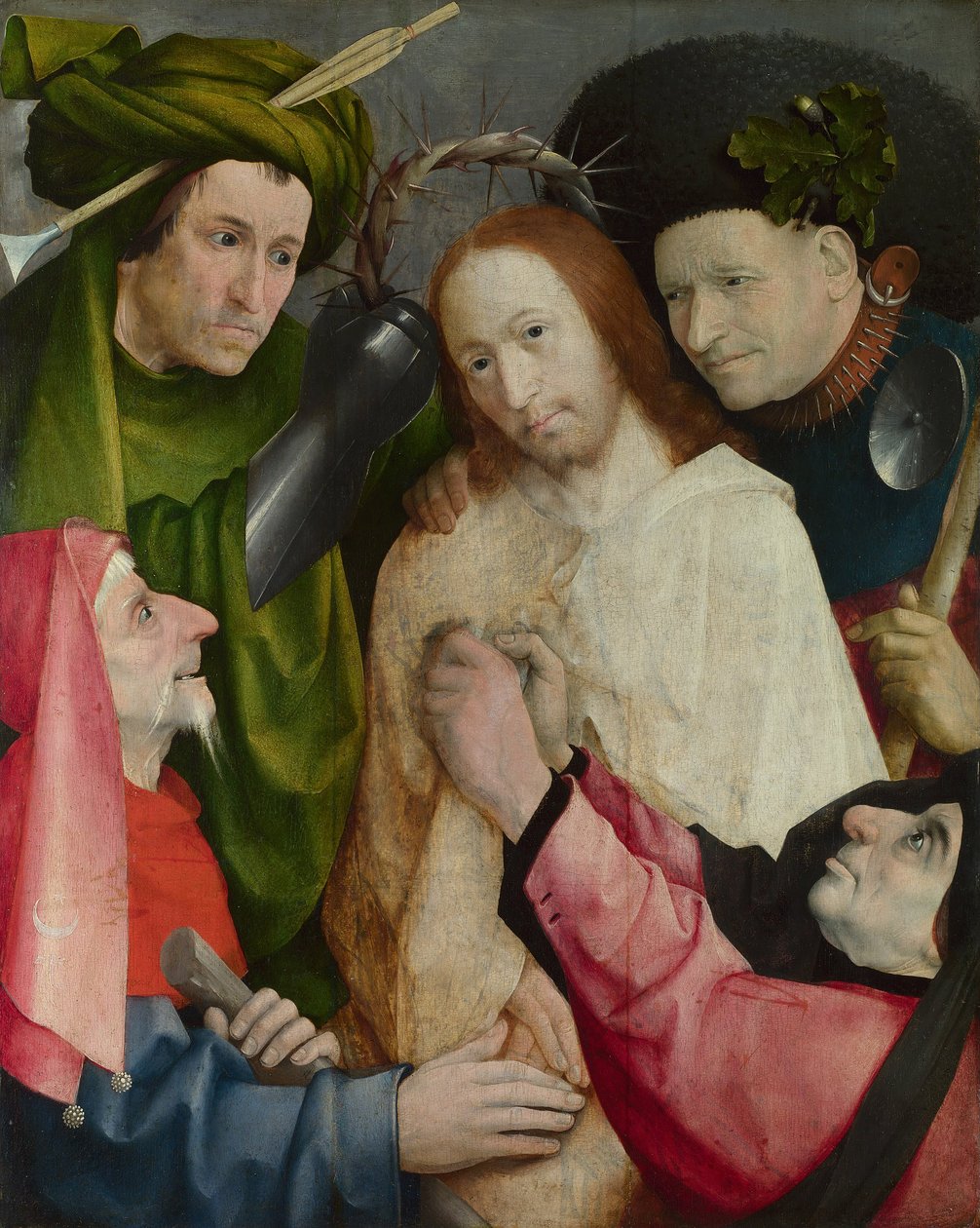 Christ Mocked (The Crowning with Thorns) ca. 1490-1500 (olje på panel) av Hieronymus Bosch