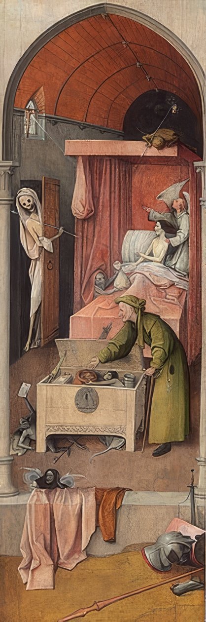 Døden og skurken. Rundt 1485/1490 av Hieronymus Bosch