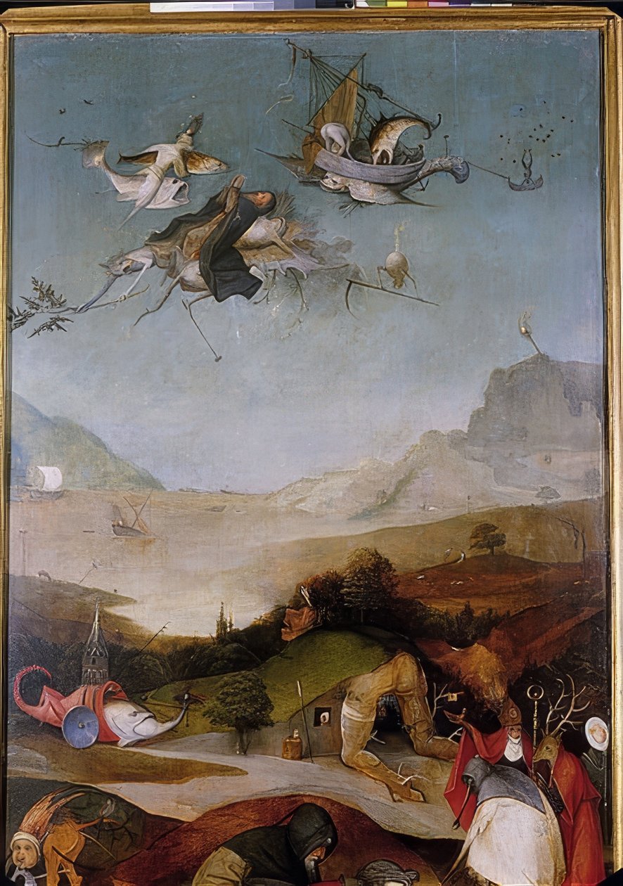 The Temptation of Saint Anthony (Triptycon, detalj på venstre fløy) av Hieronymus Bosch