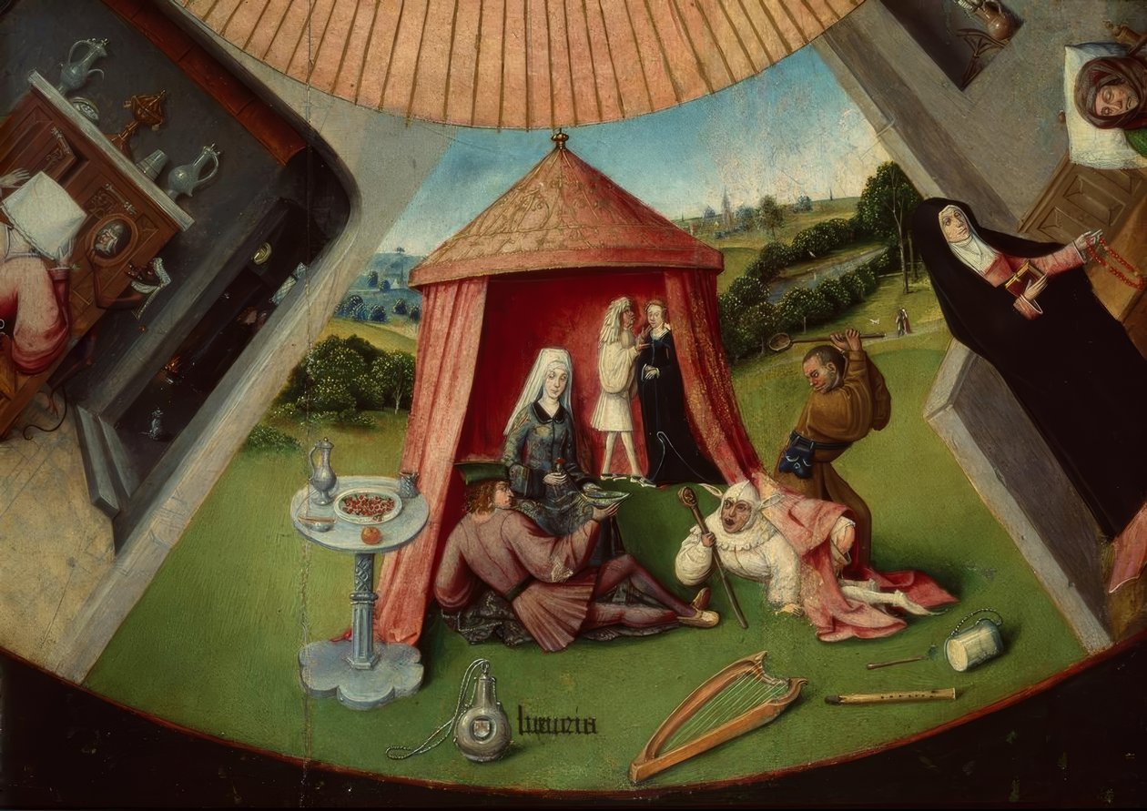 De syv store syndene og de fire siste tingene av Hieronymus Bosch