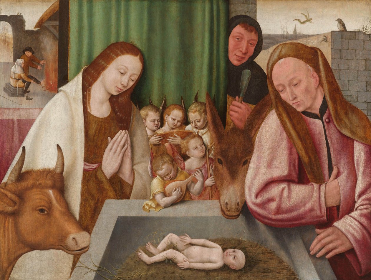 Fødsel, ca. 1550-1600 av Hieronymus Bosch