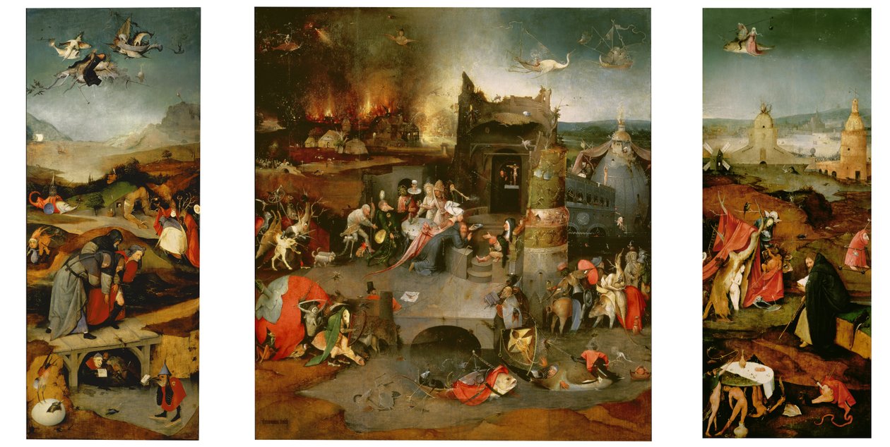 Fristelse av St. Antonius, ca. 1501 av Hieronymus Bosch