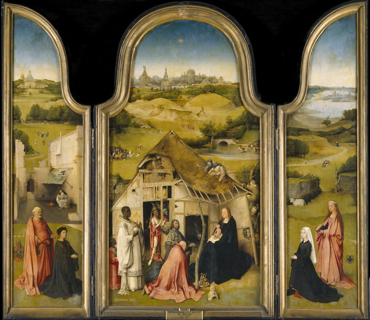 Kongenes tilbedelse, ca. 1495 av Hieronymus Bosch