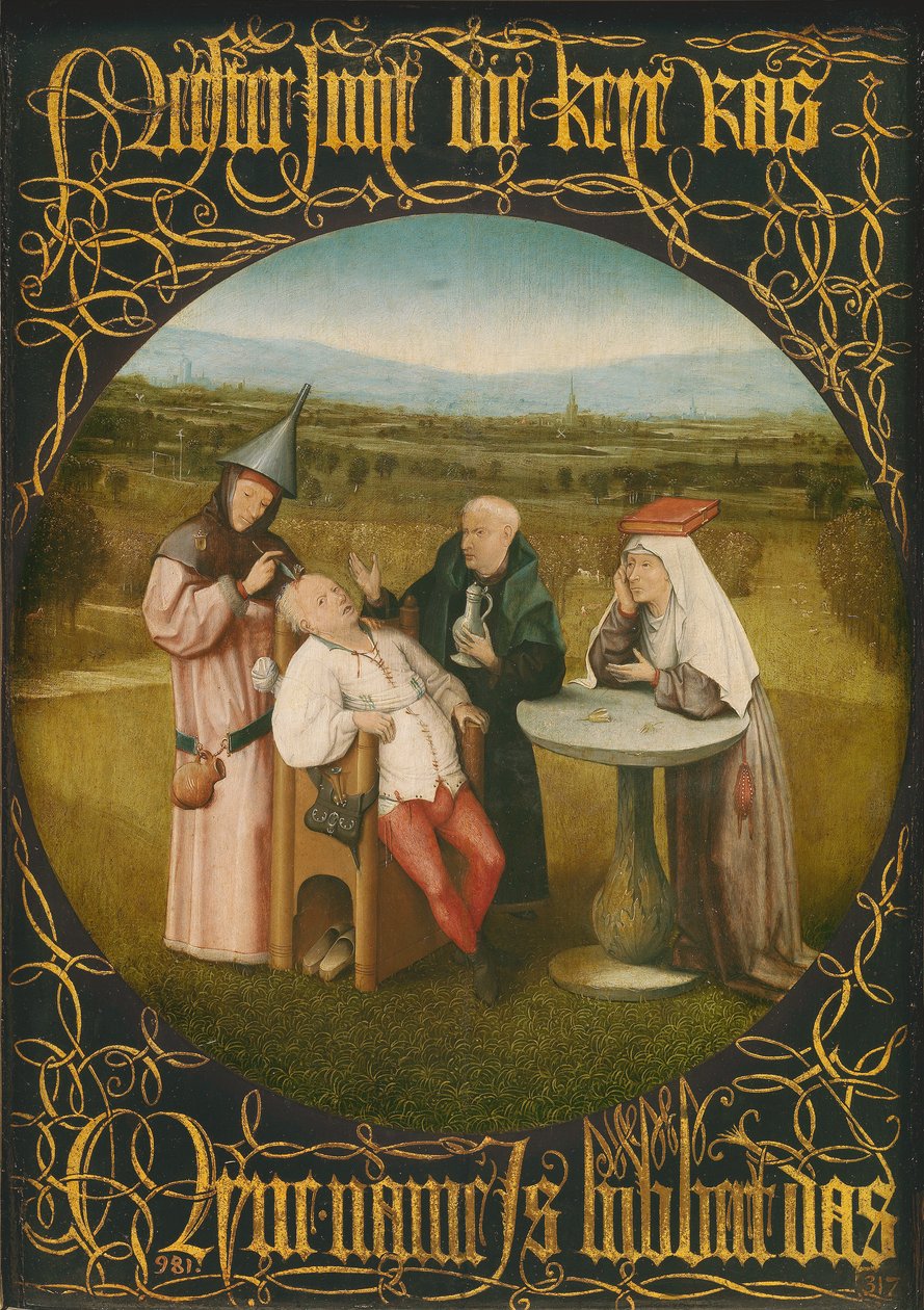 The Cure of Folly, ca. 1494 (olje på panel) av Hieronymus Bosch