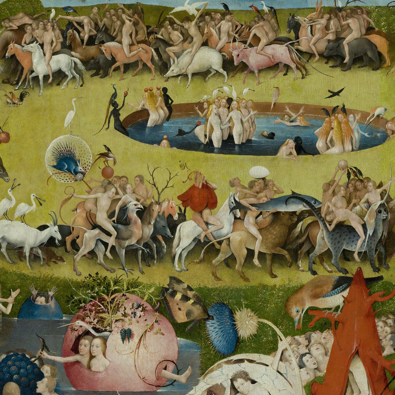 The Garden of Earthly Delights, 1490-1500 av Hieronymus Bosch