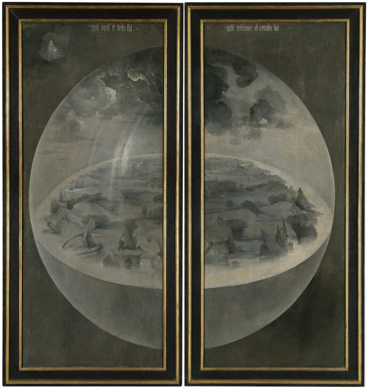 The Garden of Earthly Delights. Triptych, omvendt: Skapelsen av Hieronymus Bosch