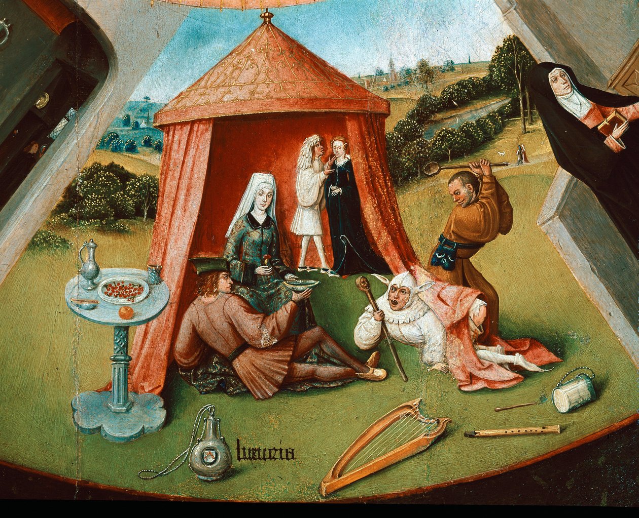 The Lust. Detalj fra tabellen over de syv kardinalsyndene (olje på tre av Hieronymus Bosch