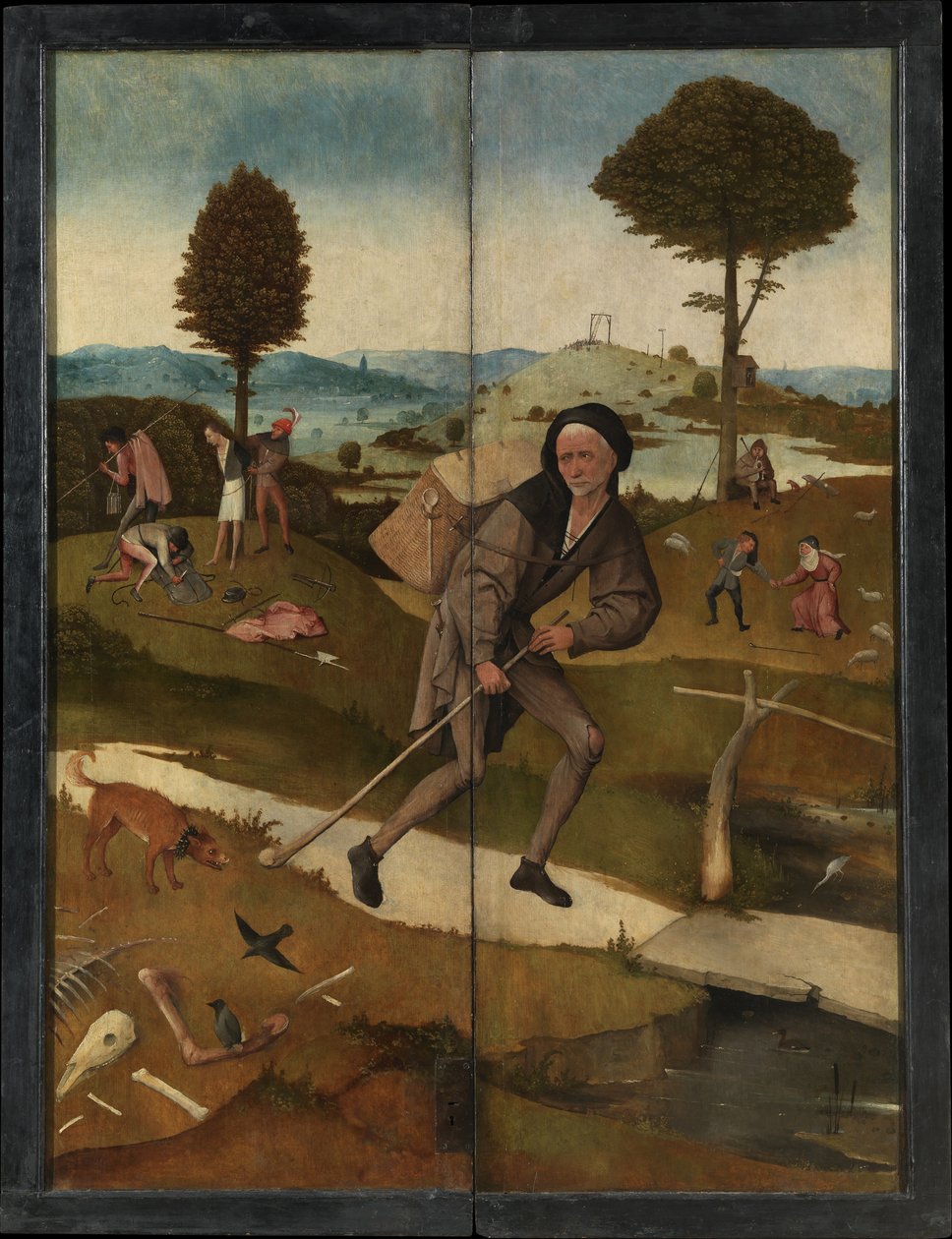 The Peddler The Haywain Triptych, omvendt av Hieronymus Bosch