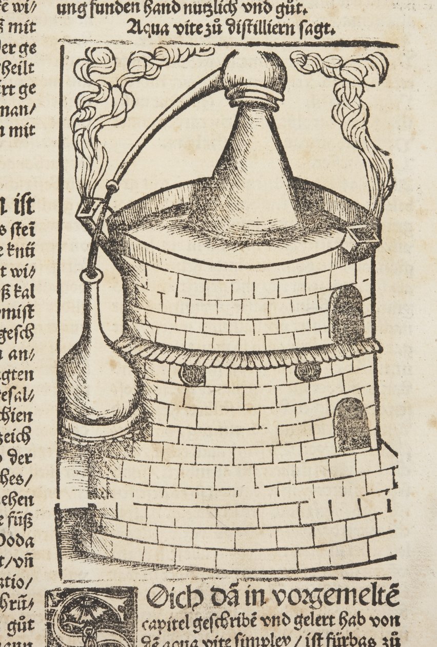 Destillering av boken av Hieronymus Brunschwig